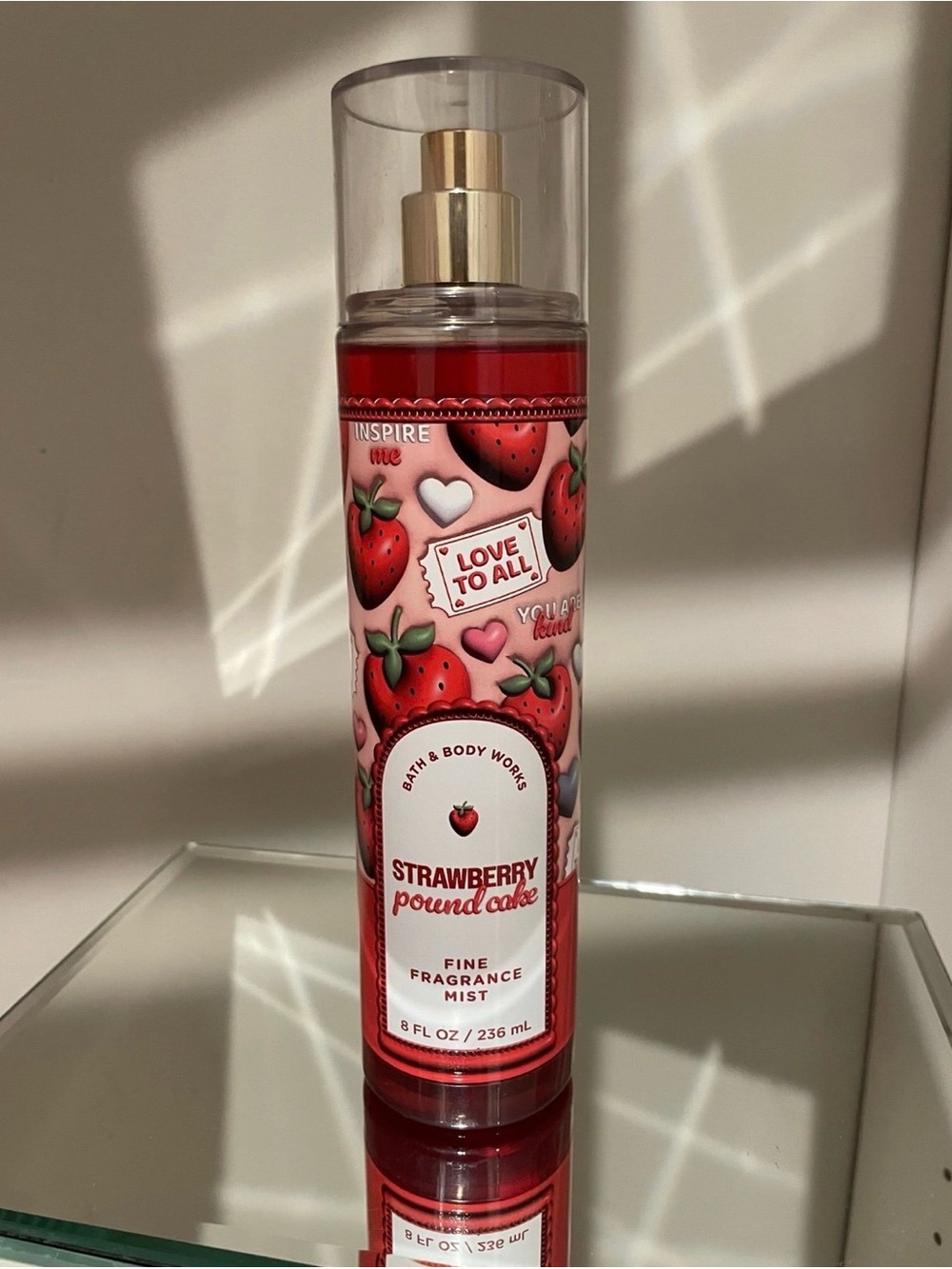 Bath & Body Works Strawberry Pound Cake Fine Fragrance Mist - Red